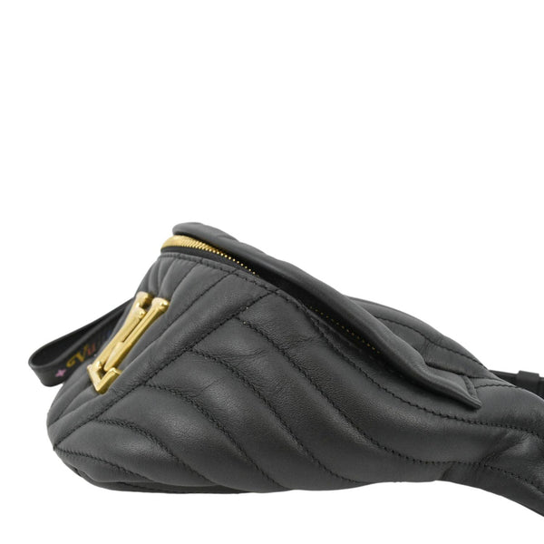 LOUIS VUITTON New Wave Quilted Leather Crossbody Black  with side view