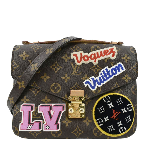 LOUIS VUITTON luxury metis Pochette Crossbody Bag Brown with front view