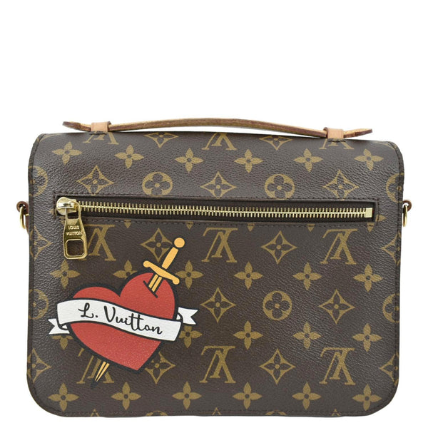 LOUIS VUITTON luxury metis Pochette Crossbody Bag Brown with back view