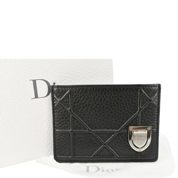 CHRISTIAN DIOR Diorama Cannage Leather Card Holder Black