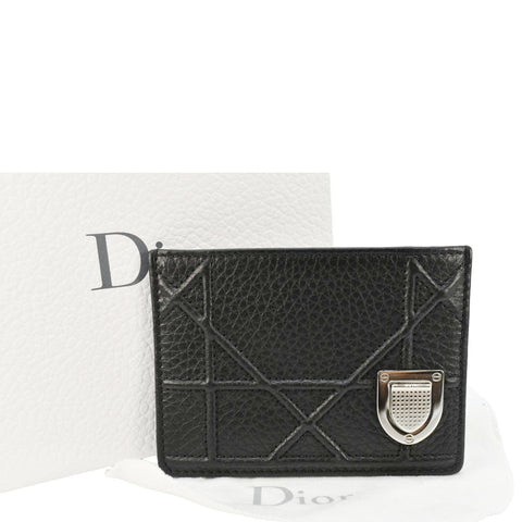 CHRISTIAN DIOR Diorama Cannage Leather Card Holder Black