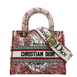 CHRISTIAN DIOR Lady D-Lite Medium Diormour D-Royaume dAmour Motif Canvas Crossbody Bag Multicolor