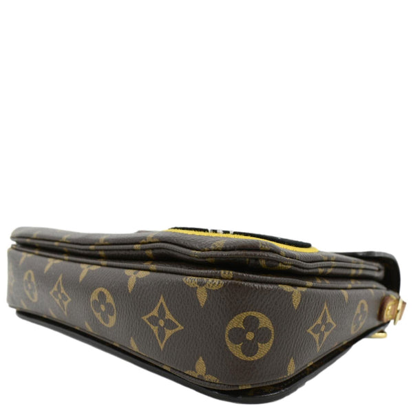 LOUIS VUITTON luxury metis Pochette Crossbody Bag Brown with lower side view