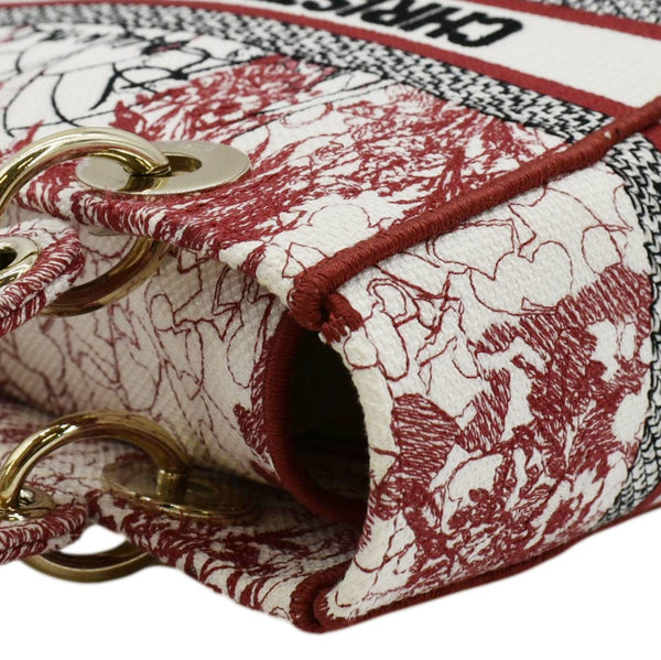 CHRISTIAN DIOR Lady D-Lite Medium Diormour D-Royaume dAmour Motif Canvas Crossbody Bag Multicolor