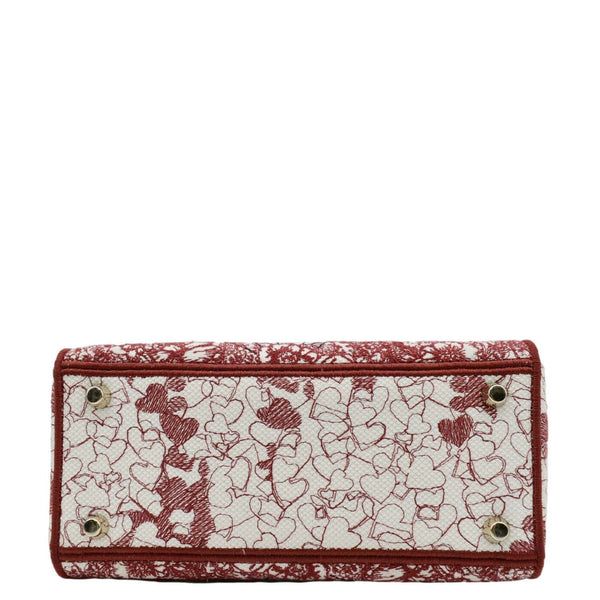 CHRISTIAN DIOR Lady D-Lite Medium Diormour D-Royaume dAmour Motif Canvas Crossbody Bag Multicolor