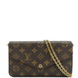 LOUIS VUITTON Felicie Monogram Canvas Pochette Crossbody Bag Brown