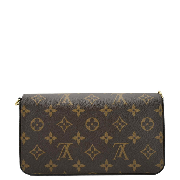 LOUIS VUITTON Felicie Monogram Canvas Pochette Crossbody Bag Brown