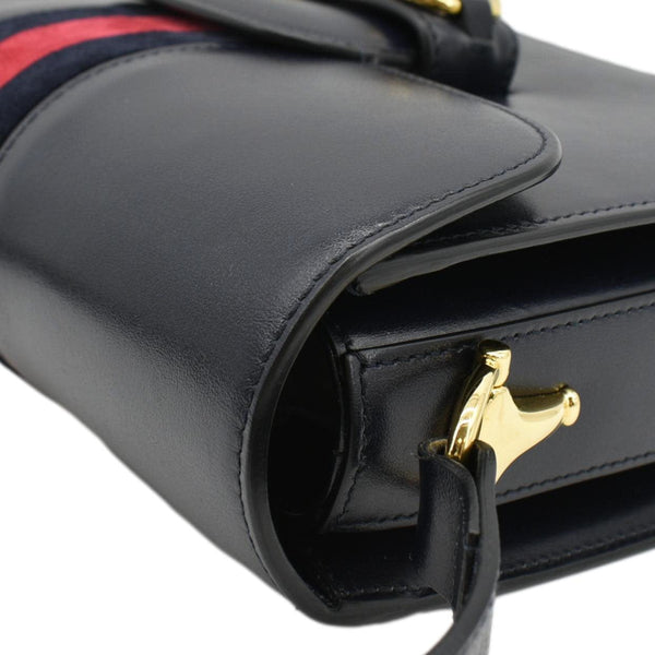 GUCCI Horsebit 1955 Small Leather Shoulder Bag Navy 602204