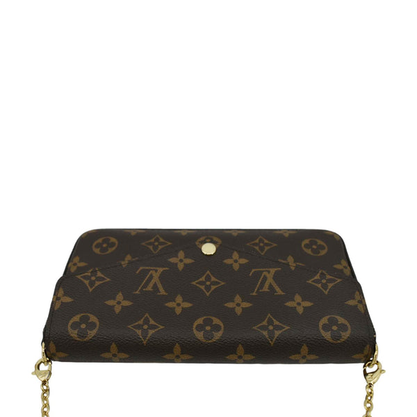LOUIS VUITTON Felicie Monogram Canvas Pochette Crossbody Bag Brown