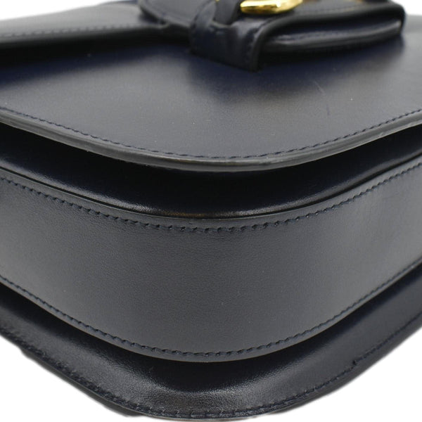 GUCCI Horsebit 1955 Small Leather Shoulder Bag Navy 602204