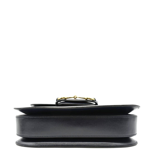 GUCCI Horsebit 1955 Small Leather Shoulder Bag Navy 602204