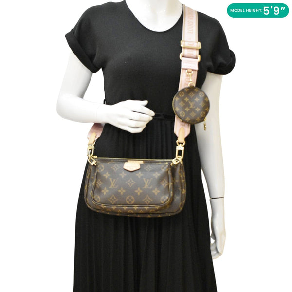 LOUIS VUITTON Multi Pochette Accessoires Monogram Canvas Crossbody Bag Brown