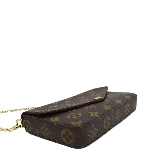LOUIS VUITTON Felicie Monogram Canvas Pochette Crossbody Bag Brown