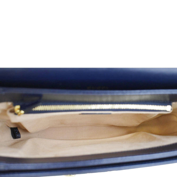 GUCCI Horsebit 1955 Small Leather Shoulder Bag Navy 602204