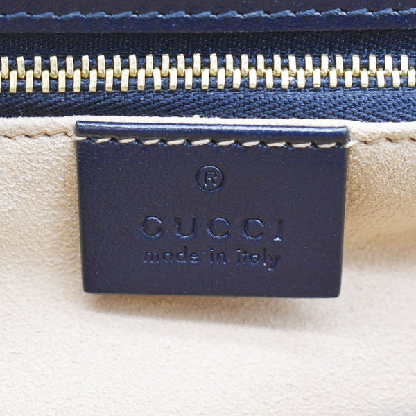 GUCCI Horsebit 1955 Small Leather Shoulder Bag Navy 602204