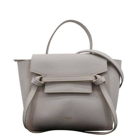 CELINE Nano Belt Grained Leather Shoulder Bag Light Pink