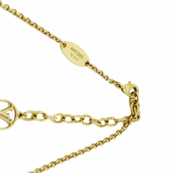LOUIS VUITTON LV Gram Metal Zircorns Pendant Necklace Gold