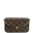 LOUIS VUITTON Felicie Strap 
Go Pochette Monogram Canvas Crossbody Bag Brown