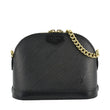 LOUIS VUITTON Alma BB Epi Leather Satchel Bag Black