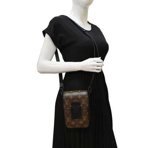 LOUIS VUITTON S-Lock Vertical Monogram Macassar Crossbody Bag Brown