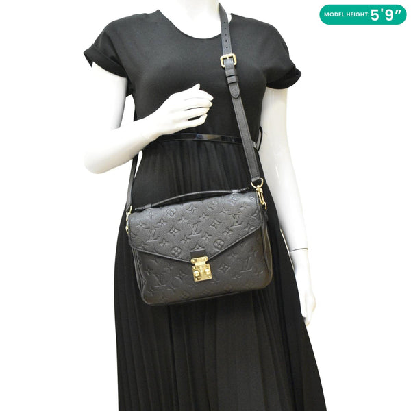 LOUIS VUITTON Metis Pochette Empreinte Leather Crossbody Bag Black