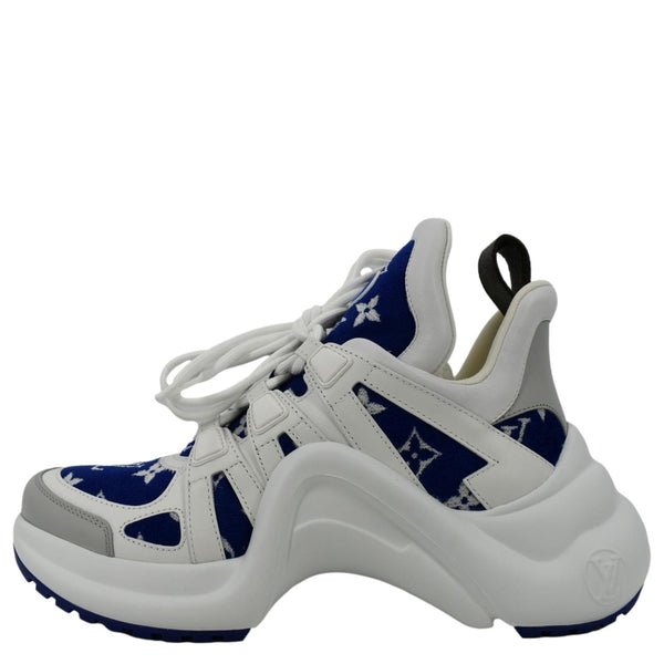 LOUIS VUITTON Archlight Sneakers White/Navy Blue Size 38 with side view