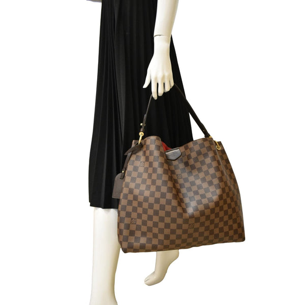 LOUIS VUITTON Graceful MM Damier Ebene Shoulder Bag Brown