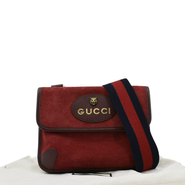 GUCCI Neo Vintage Suede Crossbody Bag Red 501050