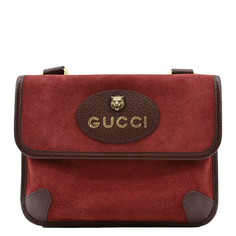 GUCCI Neo Vintage Suede Crossbody Bag Red 501050
