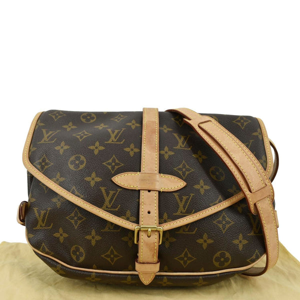 LOUIS VUITTON Saumur 30 Monogram Canvas Crossbody Bag Brown