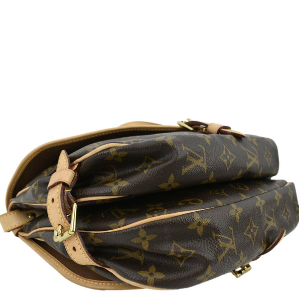 LOUIS VUITTON Saumur 30 Monogram Canvas Crossbody Bag Brown