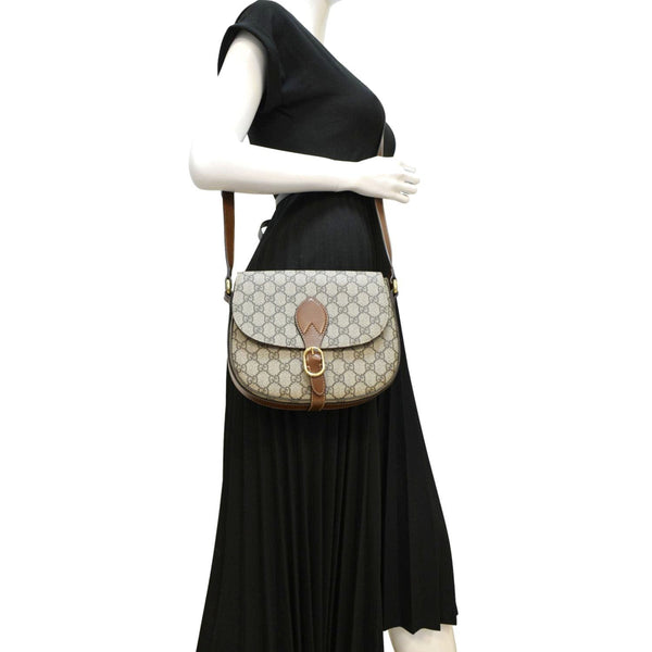 GUCCI Ophidia Small GG Canvas Messenger Bag Beige 432150