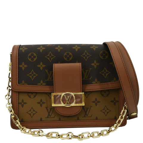 LOUIS VUITTON Dauphine MM Monogram Reverse Canvas Shoulder Bag Brown