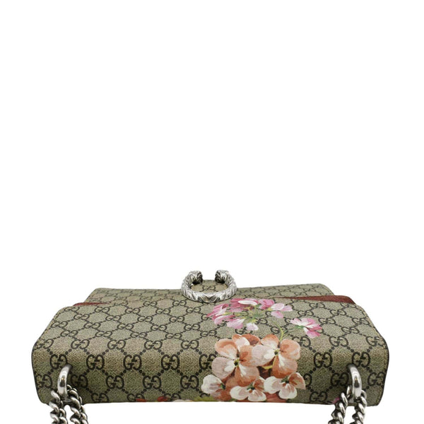 GUCCI Dionysus Medium Blooms GG Supreme Canvas Chain Shoulder Bag Beige 400235
