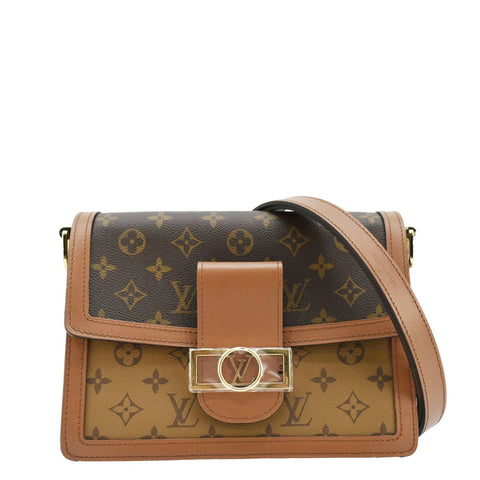 LOUIS VUITTON Dauphine MM Monogram Reverse Canvas Shoulder Bag Brown