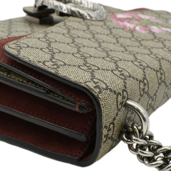 GUCCI Dionysus Medium Blooms GG Supreme Canvas Chain Shoulder Bag Beige 400235