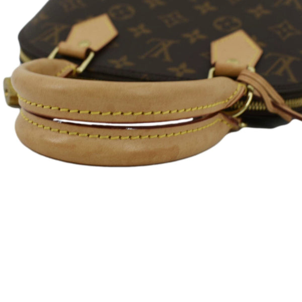 LOUIS VUITTON Alma BB Monogram Canvas Satchel Crossbody Bag Brown