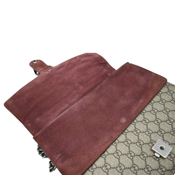 GUCCI Dionysus Medium Blooms GG Supreme Canvas Chain Shoulder Bag Beige 400235