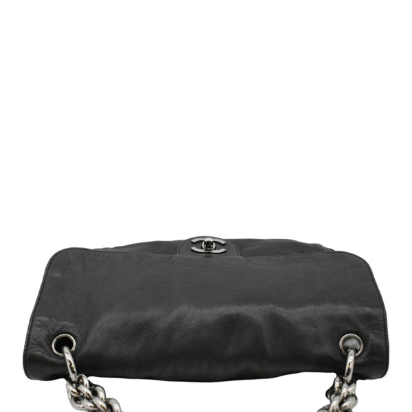 CHANEL Soft and Chain Flap Leather Shoulder Bag Black