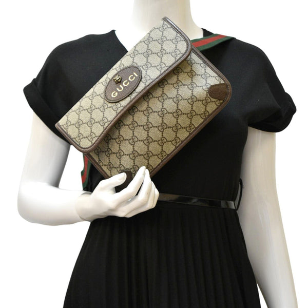 GUCCI Neo Vintage GG Monogram Canvas Belt Bag Beige 493930