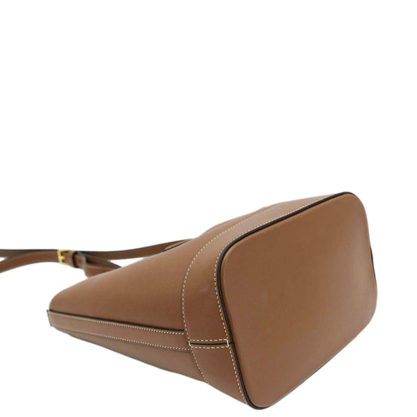 Celine Cuir Triomphe Small Calfskin Leather Bucket Crossbody Bag Tan
