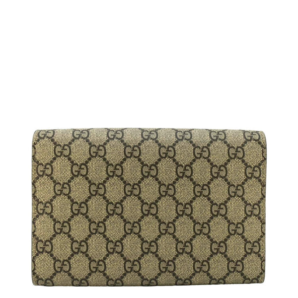 GUCCI Dionysus GG Supreme Canvas Chain Wallet Crossbody Bag Beige 401231