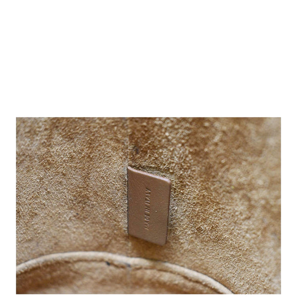 Celine Cuir Triomphe Small Calfskin Leather Bucket Crossbody Bag Tan