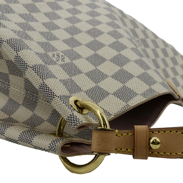 LOUIS VUITTON Graceful MM Damier Azur Shoulder Bag White