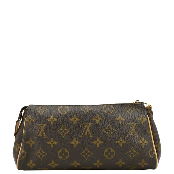 LOUIS VUITTON Eva Pochette Monogram canvas Clutch Crossbody Bag Brown