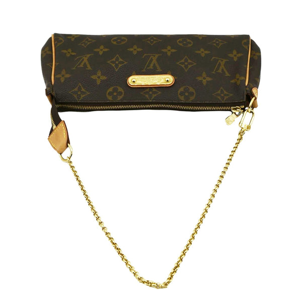 LOUIS VUITTON Eva Pochette Monogram canvas Clutch Crossbody Bag Brown