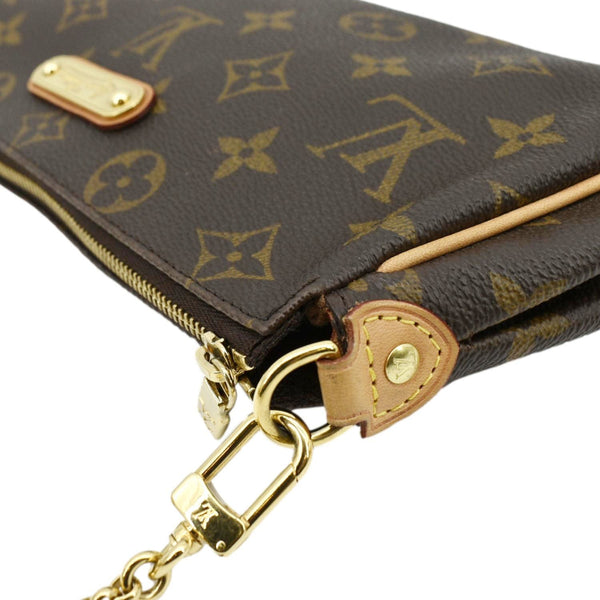 LOUIS VUITTON Eva Pochette Monogram canvas Clutch Crossbody Bag Brown