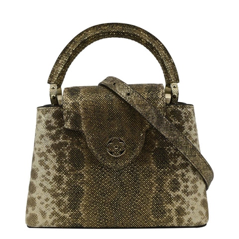 LOUIS VUITTON Capucines Mini Karung Skin Leather Shoulder Bag Full Moon