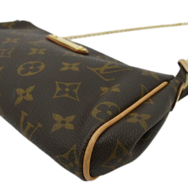 LOUIS VUITTON Eva Pochette Monogram canvas Clutch Crossbody Bag Brown