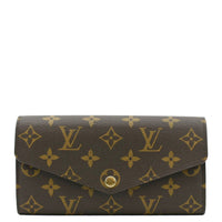 LOUIS VUITTON Sarah Monogram Canvas Wallet Brown